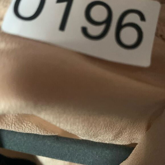 Maje Blouse Wrap Front Cuffed Women 1 Small Beige/Black Deep V-Neck Silk Pleated - Picture 11 of 11